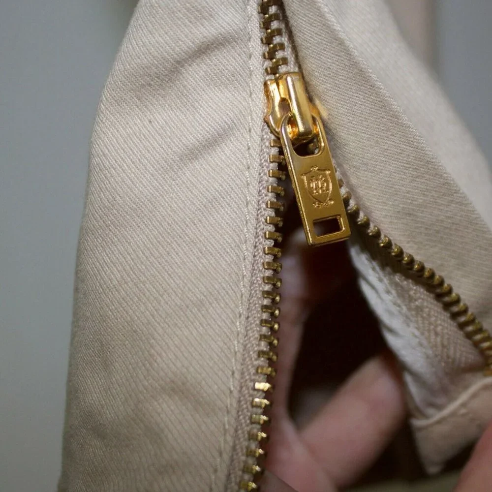 Massimo Dutti Tapered Trouser Pants Size 9.5 Beige Mid Rise Stretch - Picture 8 of 10